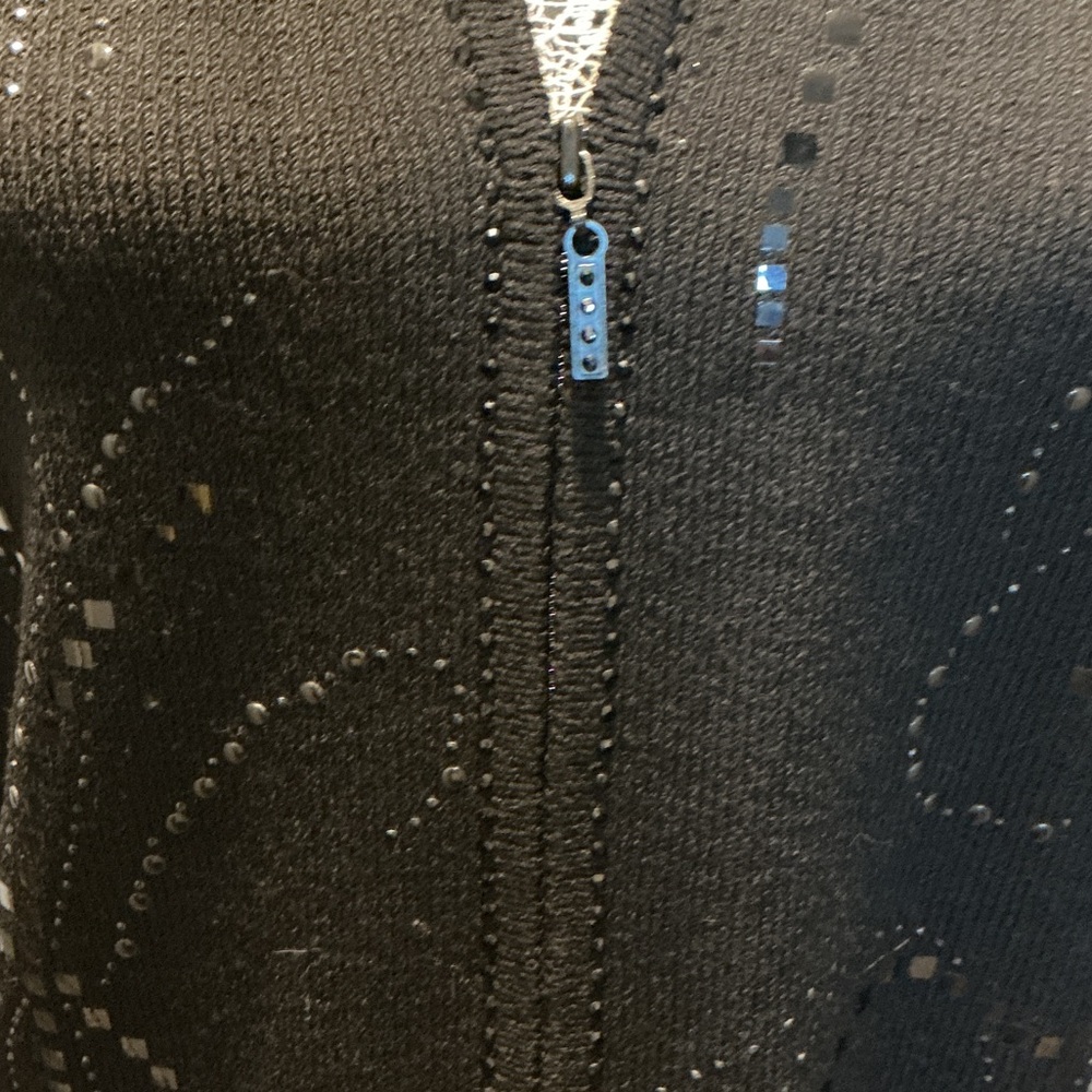 Vintage Toula Anjelia Black Zip-Front Women's Blazer with Subtle Embellishment - Picture 2 of 6
